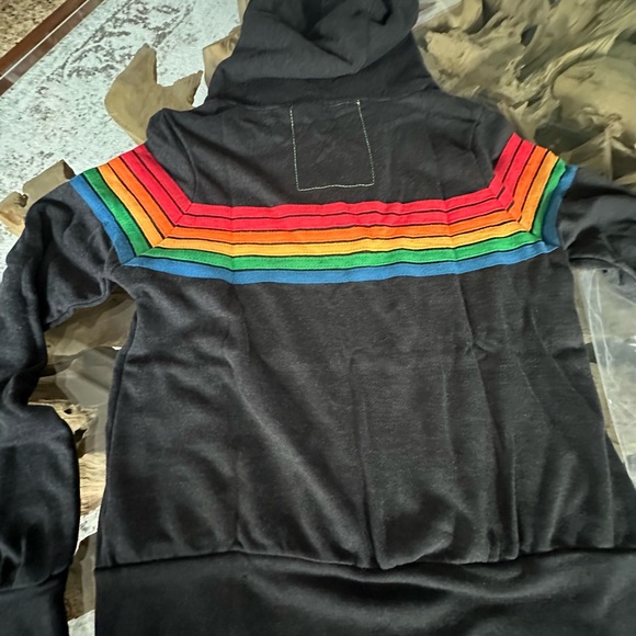 ‼️RARE‼️ 🎸AVIATOR NATION🎸6 Stripe Retro Black hoodie✨size S✨ - Picture 12 of 13